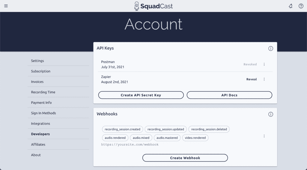 The SquadCast API